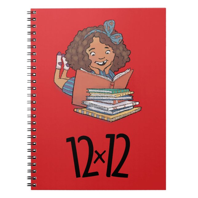 Cuaderno 12 x 12 lector Chica portátil espiral rojo (Frente)