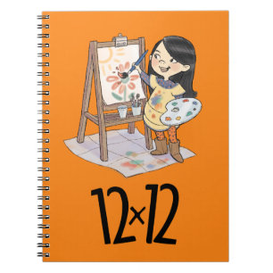 Cuaderno 12 x 12 Naranja de bloc de notas en espiral Chica