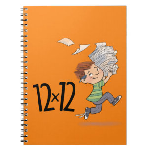 Cuaderno 12 x 12 Naranja de papel portátil espiral para niñ