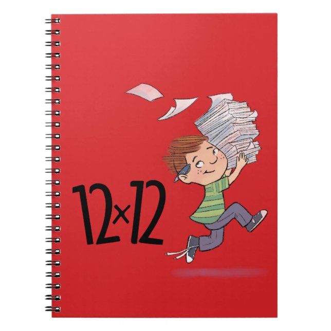 Cuaderno 12 x 12 rojo para bloc de notas en espiral (Frente)