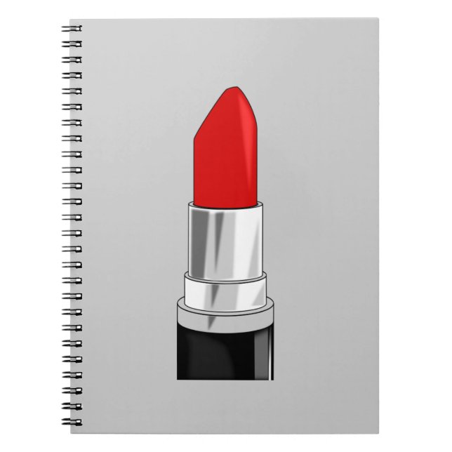 CUADERNO 13479 ROJO LIPSTICK MAKEUP BELLEZA ESTILO DE MODA  (Frente)