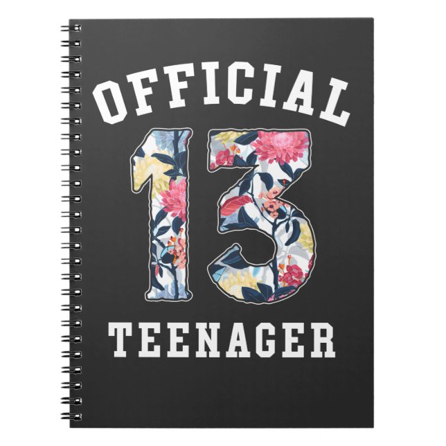 Cuaderno 13.ª Cumpleaños Hermosa Adolescente Oficial de Flo (Frente)