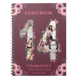 Cuaderno 14.º libro de invitados de Collage de fotos de cum