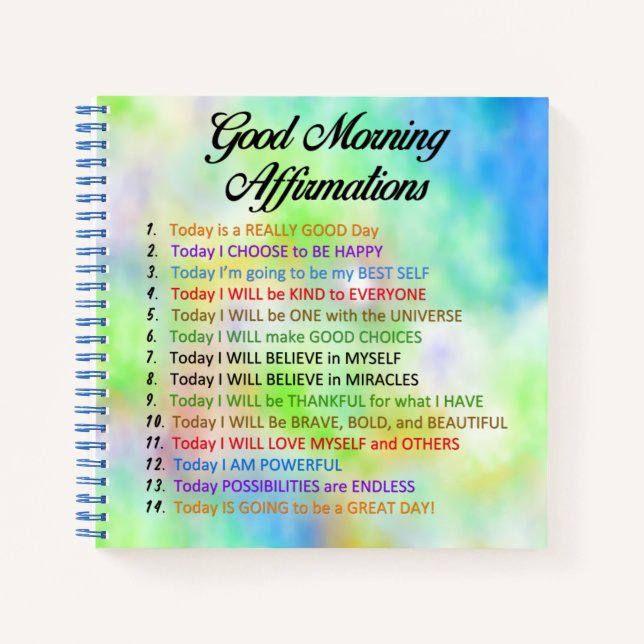 Cuaderno 14 Buenas Afirmaciones Buenos Días - Pensamiento P (Anverso)