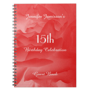 Cuaderno 15.º libro de invitados para fiestas de cumpleañ