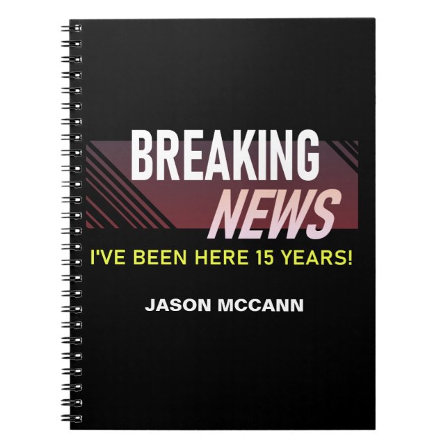 Cuaderno 15 años de trabajo Aniversario 15º cargo de emplea (Frente)