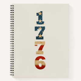 Cuaderno 1776 Patriotic American Flag Notebook - Lined
