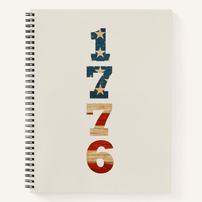 Cuaderno 1776 Patriotic American Flag Notebook - Lined (Anverso)