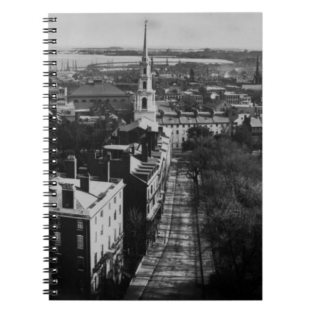 Cuaderno 1859:  Una vista de Boston de la casa del estado (Frente)