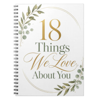 Cuaderno 18 Things We Love About You 18th Birthday Gift