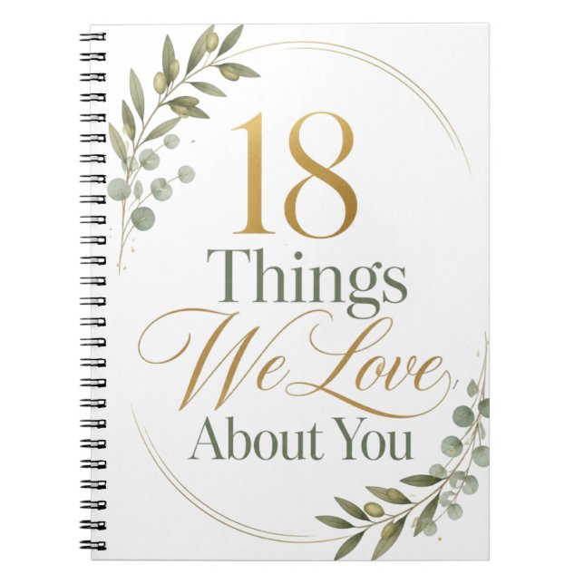 Cuaderno 18 Things We Love About You 18th Birthday Gift (Frente)