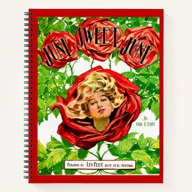 Cuaderno 1908 Junio Impresión de la partitura Sweet June (Anverso)