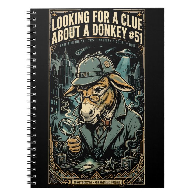 Cuaderno 1920s Detective Donkey Noir Comic (Frente)