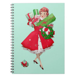 Cuaderno 1950 Christmas Vintage Lady