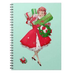 Cuaderno 1950 Christmas Vintage Lady 