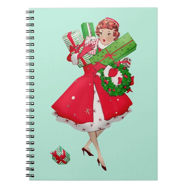 Cuaderno 1950 Christmas Vintage Lady  (Frente)