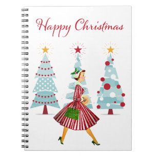Cuaderno 1950 Vintage Lady Christmas Shopping