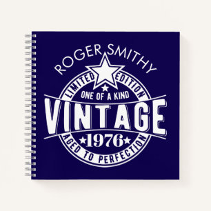Cuaderno 1976 Cumpleaños número 50 Vintage Envejecido a la
