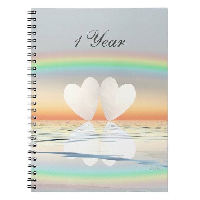 Cuaderno 1.ᵉʳ Corazón de papel de aniversario (Frente)