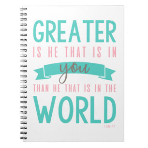 Cuaderno 1 Bloc de notas John 4:4 Biblia Verse Christian