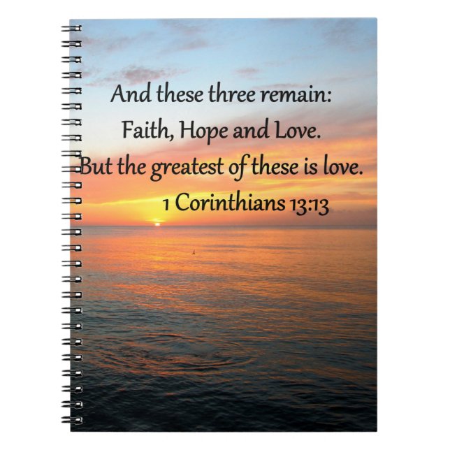 CUADERNO 1 CORINTHIANS 13:13 FOTO DE SUNRISE (Frente)