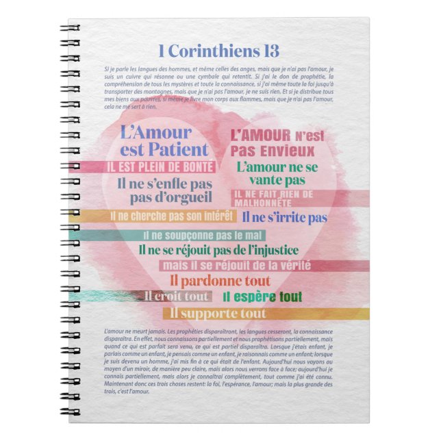 Cuaderno 1 Corinthiens 13, Hymne à l'Amour (Frente)