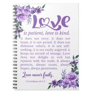 Cuaderno 1 Corintios 13:4-8 El amor es la flor púrpura del