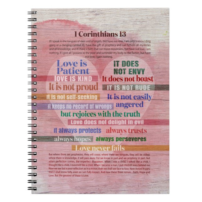 Cuaderno 1 Corintios 13 - Amor (Frente)