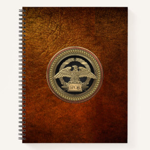 Cuaderno [200] Águila imperial romana dorada sobre medallón