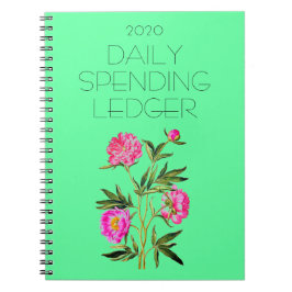 Cuaderno 2020 Contabilidad Diaria de Gasto Peonies Rosados