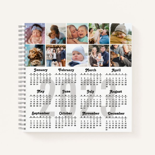 Cuaderno 2023 Personalizado del calendario 10 Foto familiar (Anverso)