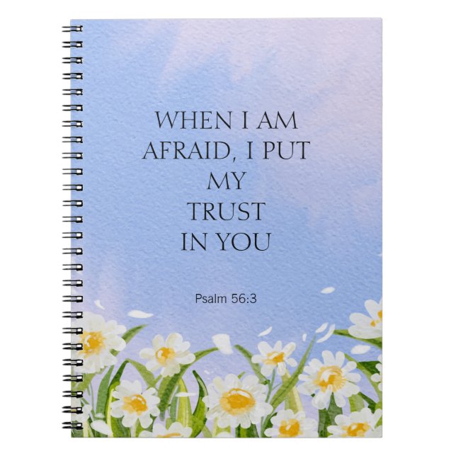 Cuaderno 2024 JW Año Texto Salmo 56:3 floral blanca (Frente)