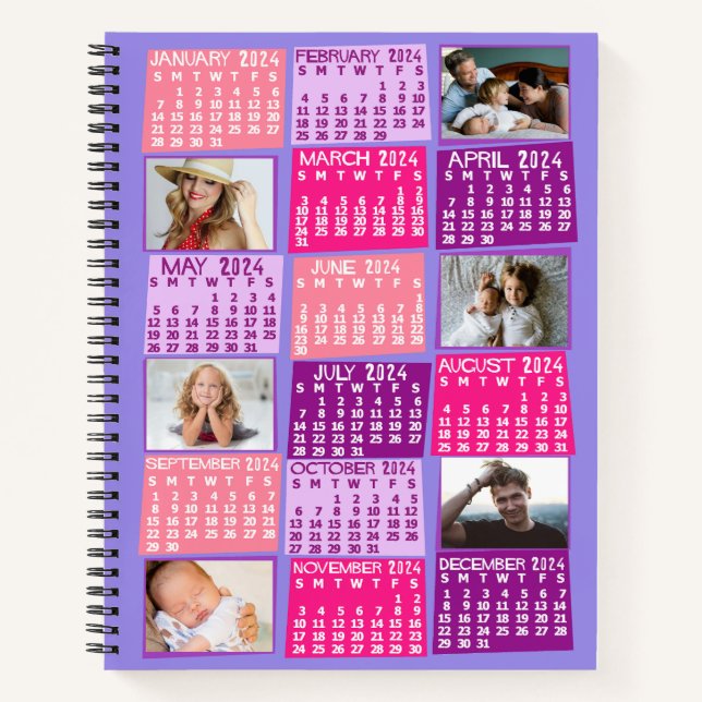 Cuaderno 2024 Mod Mensual 12 Collage de fotos (Anverso)