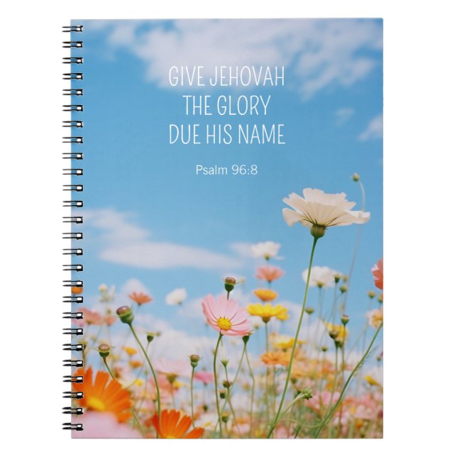 Cuaderno 2025 Año JW Salmo 96:8 Floral (Frente)
