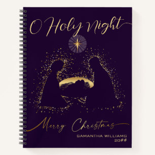 Cuaderno 2025 Calendar Nativity Manger O Holy Night Script