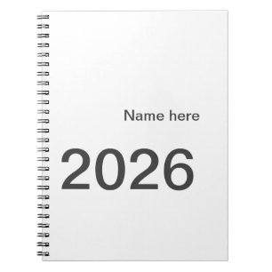 Cuaderno 2026 2027 2028 nombre título aquí año letra negrit