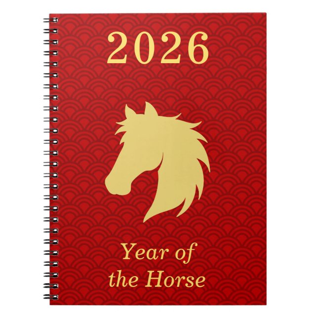 Cuaderno 2026 Chinese Lunar New year of the Horse Red Gold (Frente)