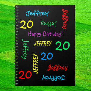 Cuaderno 20.º libro de invitados de fiesta de cumpleaños, n