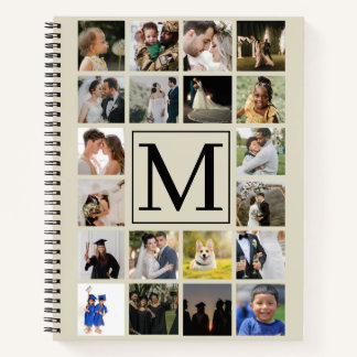 Cuaderno 20 collage de fotos Patrón de bolso negro Familia