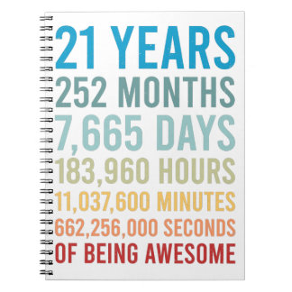 Cuaderno 21 Años 252 Meses 7665 Días De Nacimiento Increíbl