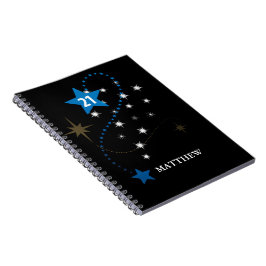 Cuaderno 21 años azul y negro personalizado