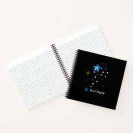 Cuaderno 21 años azul y negro personalizado