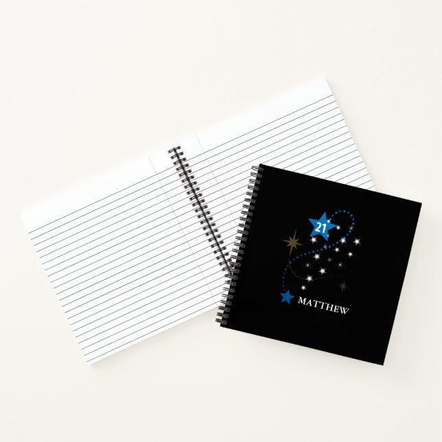 Cuaderno 21 años azul y negro personalizado (Interior)