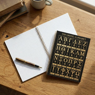 Cuaderno 24 letras del alfabeto griego en orden Regalo de