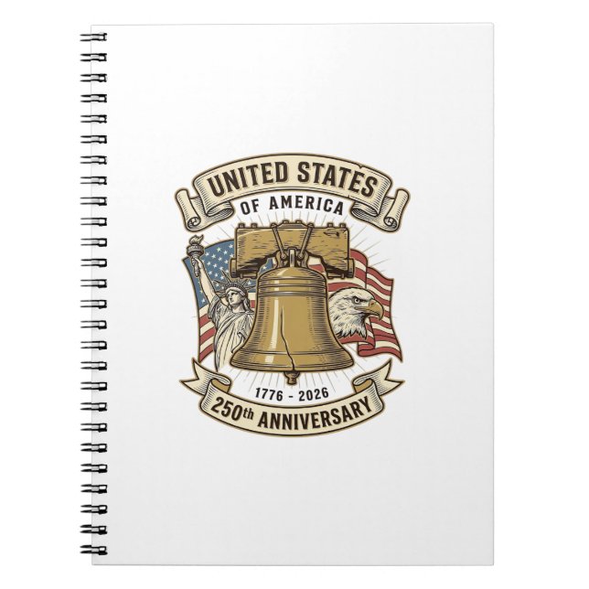 Cuaderno 250º Aniversario de Estados Unidos Vector Patrióti (Frente)