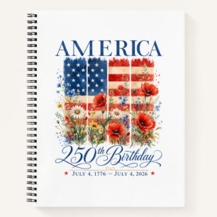Cuaderno 250º Aniversario USA Mujeres 4 de Julio América 25