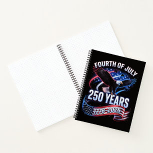 Cuaderno 250 Aniversario EE. UU. 1776-2026 Patriótico Ameri