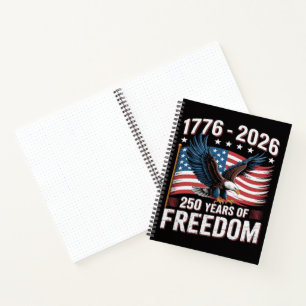 Cuaderno 250 años 1776 2026 250 aniversario 4 de julio