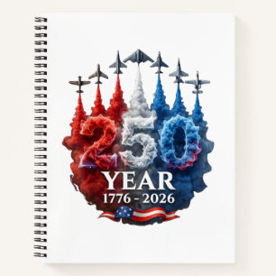Cuaderno 250 años americano 250º EE. UU. patriótico 4 de ju