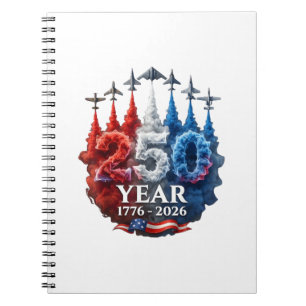 Cuaderno 250 años americano 250º EE. UU. patriótico 4 de ju